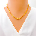 Smooth Satin Finish 22K Gold Orb Necklace - 16"  