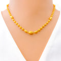 Smooth Satin Finish 22K Gold Orb Necklace - 16"  