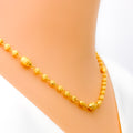 Smooth Satin Finish 22K Gold Orb Necklace - 16"  