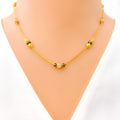 Modern Meenakari 22K Gold Orb CZ Necklace - 16"  