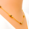 Modern Meenakari 22K Gold Orb CZ Necklace - 16"  