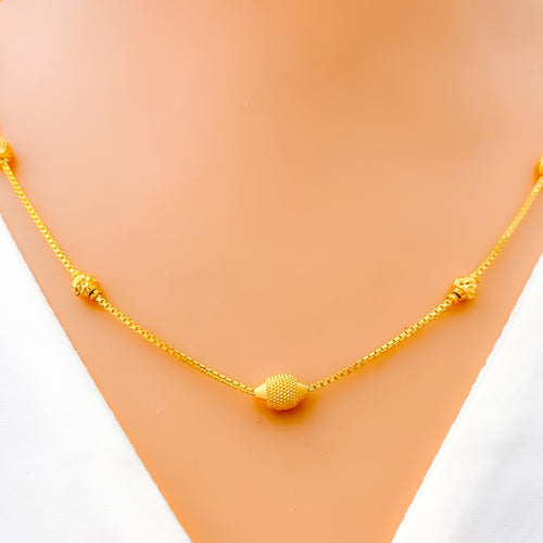 Exclusive Glistening 22K Gold Orb Necklace - 17"