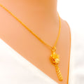 Charming 22K Gold Floral Pendant Set