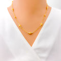 Etched Two-Tone 22K Gold Orb Necklace - 17"