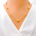 Glistening Two-Tone 22K Gold Orb Necklace - 18"