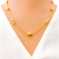 Glistening Two-Tone 22K Gold Orb Necklace - 18"