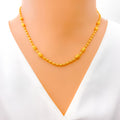 Textured Oval Bead 22K Gold Orb Necklace - 16"  