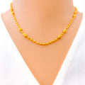 Textured Oval Bead 22K Gold Orb Necklace - 16"  