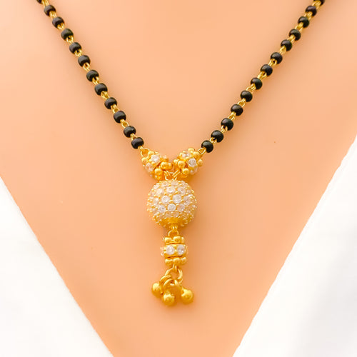 Dazzling Dangling CZ 22k Gold Mangal Sutra