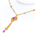 glossy-colorful-22k-gold-cz-mosaic-necklace