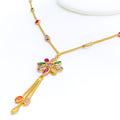 shimmering-flower-22k-gold-cz-mosaic-necklace