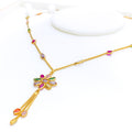 shimmering-flower-22k-gold-cz-mosaic-necklace