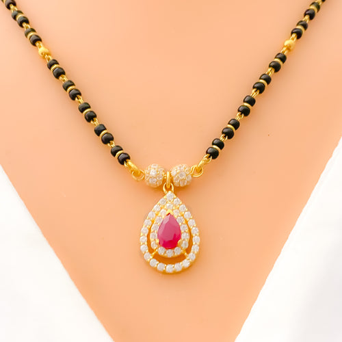 Halo Dainty Drop CZ 22k Gold Mangal Sutra