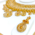 Extravagant Paisley Adorned 22k Gold Polki Choker Necklace Set