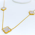 Sophisticated 5-Piece 21k Gold Clover Necklace Set 