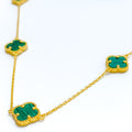 Palatial 5-Piece 21k Gold Clover Necklace Set 