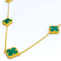 Classy Impressive 5-Piece 21k Gold Clover Necklace Set 