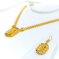 Magnificent Regal 4-Piece 21k Gold Clover Necklace Set