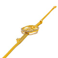 Delightful Netted Flower 22k Gold CZ Bracelet 