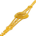 Ornate Beaded Oval 22k Gold Bracelet 