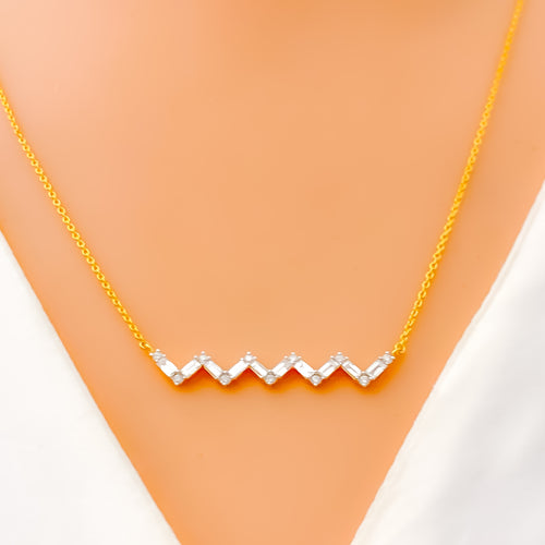 Dressy Delicate 18k Gold + Diamond Necklace 