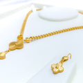 Fancy Triple Clover 5-Piece 21k Gold Necklace Set 