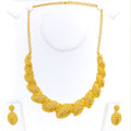 Extravagant High Finish Leaf 22K Gold Necklace Set 