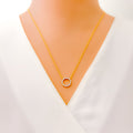 Bright Halo 18k Gold + Diamond Necklace 