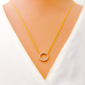 Bright Halo 18k Gold + Diamond Necklace 