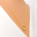 Bright Halo 18k Gold + Diamond Necklace 