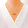 Posh Open Oval 18k Gold + Diamond Necklace 