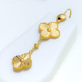 elevated-petite-gold-clover-drop-21k-necklace-set
