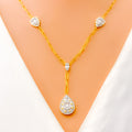 Sophisticated Drop 18k Gold + Diamond Necklace 