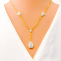 Sophisticated Drop 18k Gold + Diamond Necklace 