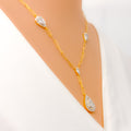 Sophisticated Drop 18k Gold + Diamond Necklace 