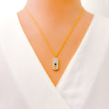 Modern Contemporary 18k Gold + Diamond Necklace