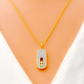 Modern Contemporary 18k Gold + Diamond Necklace