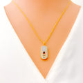 Modern Contemporary 18k Gold + Diamond Necklace