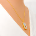 Modern Contemporary 18k Gold + Diamond Necklace