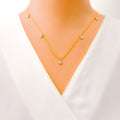 Delicate Dangling 18k Gold + Diamond Necklace 