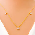 Delicate Dangling 18k Gold + Diamond Necklace 