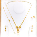elongated-marquise-flower-5-piece-21k-gold-necklace-set