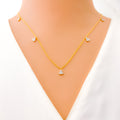 Delicate Dangling 18k Gold + Diamond Necklace 