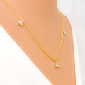 Delicate Dangling 18k Gold + Diamond Necklace 