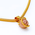 Special Curved 22k Rose Gold Orb Pendant 