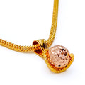 Unique Flowy 22k Rose Gold Orb Pendant 