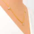 Sleek Elegant Dangling 18k Gold + Diamond Necklace 