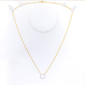 Bright Halo 18k Gold + Diamond Necklace 