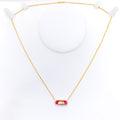 Unique Trendy 18k Gold + Diamond Necklace 