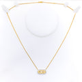 Posh Open Oval 18k Gold + Diamond Necklace 